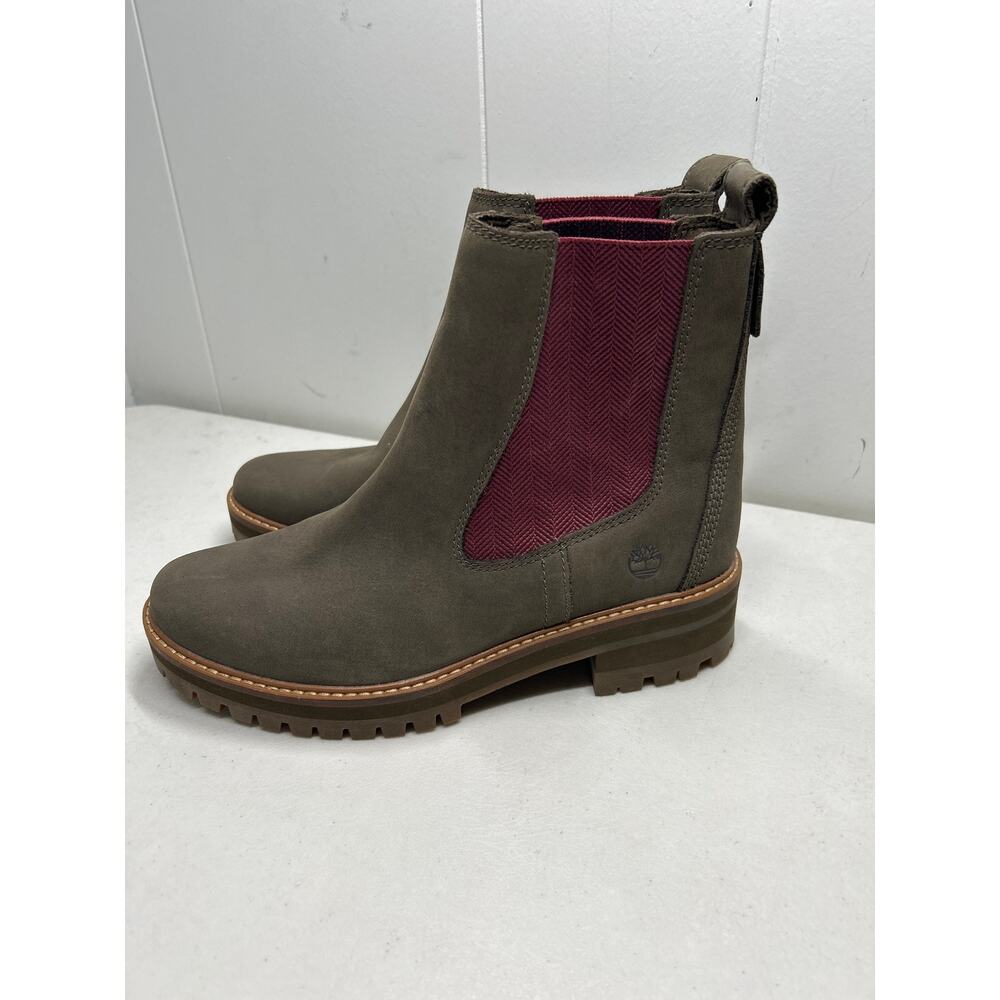 Timberland Womens Size 9 Courmayeur Valley Olive Nubuck Chelsea Boots NWOB - Picture 2 of 8